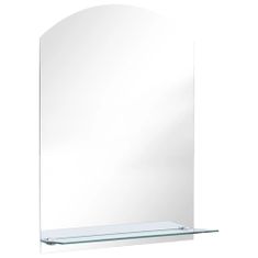 Vidaxl Nástěnné zrcadlo s policí 50 x 70 cm tvrzené sklo