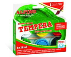 Alpino Tempery 6 x 16 ml. plastový kelímek + štetec