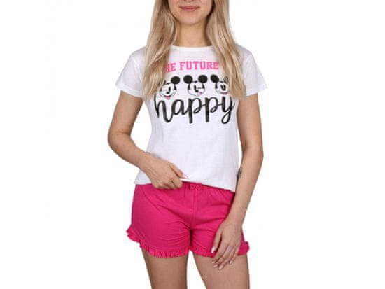 sarcia.eu Mickey Mouse Disney Růžovo-černé dívčí pyžamo s krátkým rukávem, letní pyžamo