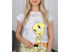 sarcia.eu Looney Tunes Tweety šedo/žluté dívčí pyžamo s krátkým rukávem, letní pyžamo 12 let 152 cm
