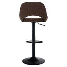 ATAN Barová židle LORASA NEW - hnědá látka s efektem broušené kůže