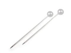 Kraftika 50ks (54 mm) bílá perleť ozdobné špendlíky délka 60 mm
