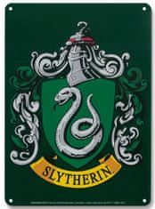 CurePink Dekorační cedule na zeď Harry Potter: Slytherin (Zmijozel) (15 x 21 cm)