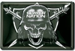 CurePink Zinková 3D dekorativní cedule na zeď Slayer: Slayer Nation Logo (20 x 30 cm)
