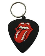 CurePink Pryžová klíčenka - přívěsek na klíče Rolling Stones: Trsátko (4,5 x 6 cm)