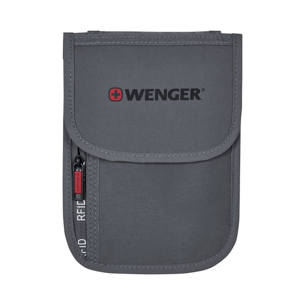 Levně Wenger Travel Document RFID Neck Pouch, šedý