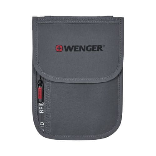 cestovní kapsa taštička pouzdro Wenger Travel Document RFID Neck Pouch šedá barva