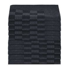 Vidaxl Kuchyňské utěrky 10 ks černé a šedé 50 x 70 cm bavlna