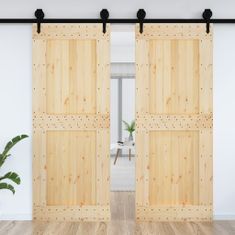Greatstore Dveře 90 x 210 cm masivní borové dřevo