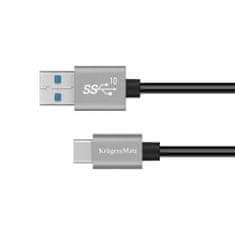 Krüger&Matz USB kabel - USB typ C 10 Gbps 1 m Kruger & Matz Basic šedý KM1263