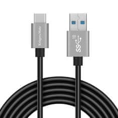 Krüger&Matz USB kabel - USB typ C 10 Gbps 1 m Kruger & Matz Basic šedý KM1263