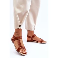 Dámské ploché sandály na suchý zip Camel velikost 38