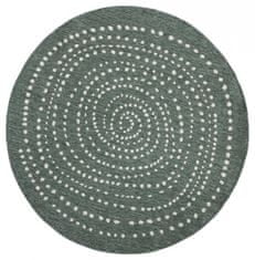 NORTHRUGS Kusový koberec Twin-Wendeteppiche 103111 grün creme kruh – na ven i na doma 140x140 (průměr) kruh
