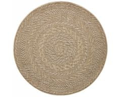 NORTHRUGS Kusový koberec Forest 103998 Beige/Brown – na ven i na doma 200x200 (průměr) kruh