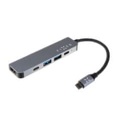 FIXED 5-portový hliníkový USB-C FIXED HUB Mini pro notebooky a tablety, šedý