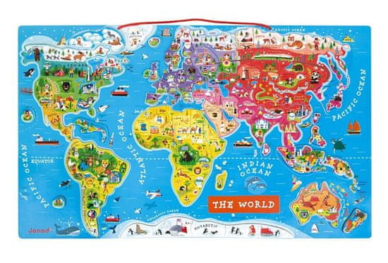 Janod Magnetická Mapa světa v angličtině