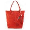 Kabelky každodenní červené Zamsz XL A4 Shopper Bag