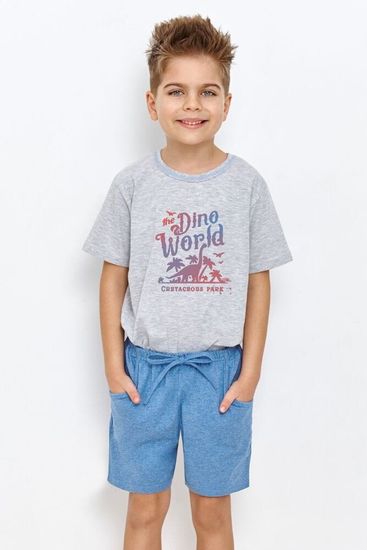 TARO Chlapecké pyžamo Zane šedé s dinosaurem
