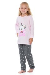 Moraj Dívčí pyžamo Winter růžové s medvídkem růžová 140