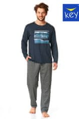 Key Pánské pyžamo MNS 862 B22 tmavě modrošedá XL