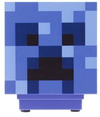 CurePink Plastová dekorativní lampa Minecraft: Creeper (11 x 12 cm) modrá