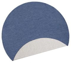 NORTHRUGS Kusový koberec Twin-Wendeteppiche 103100 blau creme kruh – na ven i na doma 140x140 (průměr) kruh