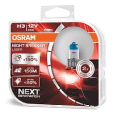 Osram Halogenová žárovka Osram H3 12V 55W PK22S NIGHT BREAKER LASER +150% / 2ks