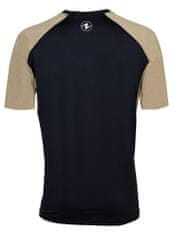 AQUALUNG tričko RASHGUARD LOOSE FIT SHORT SLEEVE MEN BLACK/BEIGE pánské, krátký rukáv L