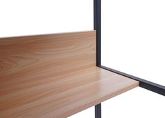 MCW Stůl K80, kancelářský stůl počítačový stůl pracovní stůl police, kov MDF 120x60cm ~ příroda