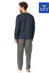 Key Pánské pyžamo MNS 862 B22 tmavě modrošedá XL