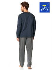 Key Pánské pyžamo Key MNS 862 B22 M-2XL grafitově šedá melanž XL