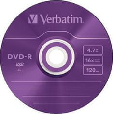 Verbatim DVD-R 4,7 GB (120min) 16x colour slim box, 5ks/pack