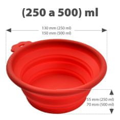 Karlie Cestovní silikonová miska - červená Objem: 250 ml