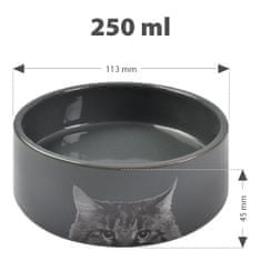 Karlie Keramická miska pro kočky 250 ml - antracitová
