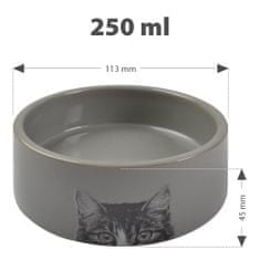 Karlie Keramická miska pro kočky 250 ml - šedá