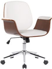 Sortland Kancelářská židle Kemberg - ohýbané dřevo ořech | bílá
