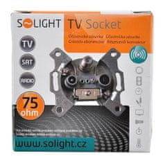 Solight  Účastnická anténní zásuvka koncová TV + Radio + Satelit, útlum 3dB, 75 Ohm