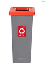 Plafor Odpadkový koš na tříděný odpad Fit Bin gray 53 l, červený - kov