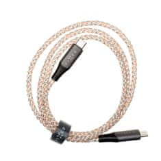 FIXED Svítící nabíjecí kabel FIXED s konektory USB-C/USB-C a podporou PD, 1,2 metr, 60W, duhový
