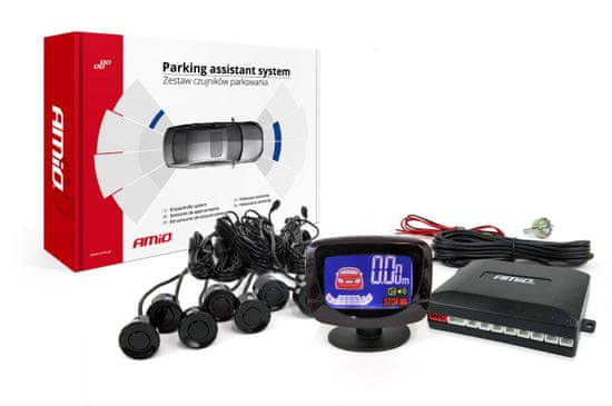 AMIO Asistenty parkování LED-GRAF 8 senzorů černé