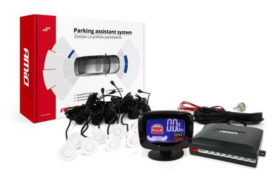 AMIO Sada asistentů parkování LED-GRAF 8 senzorů bílých
