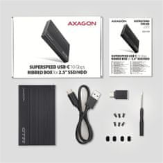AXAGON EE25-GTR RIBBED box, černá