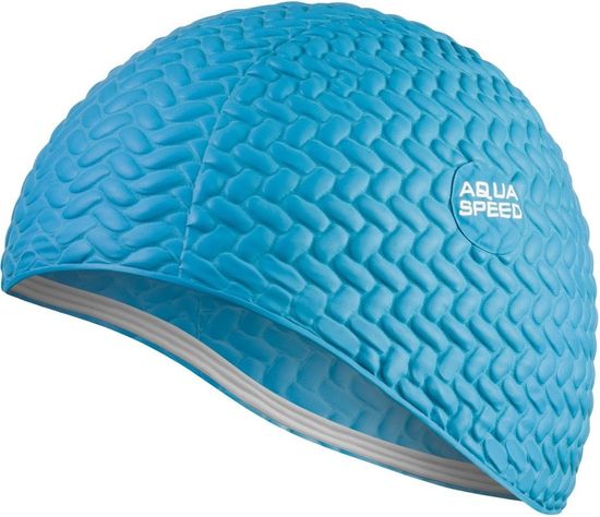 Aqua Speed AQUA SPEED Kšiltovka na plavání pro dlouhé vlasy Bombastic Tic-Tac Blue