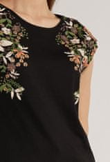 Monnari Dámské tričko s květinovým potiskem TSH0213 černé - Monnari M