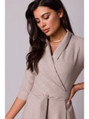 BeWear Zavinovací šaty se šálovým límcem B255 - béžové - BEwear béžová L