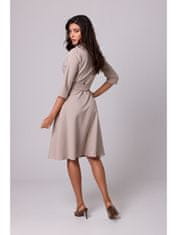 BeWear Zavinovací šaty se šálovým límcem B255 - béžové - BEwear béžová L