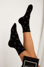 Gemini Dámské květované ponožky Milena 0200 Lurex 37-41 béžovo-černá 37-41
