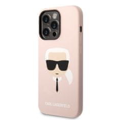 Karl Lagerfeld Ikonik silikonový s MagSafe kryt na iPhone 14 Pro Max, růžový Růžová