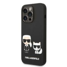 Karl Lagerfeld & Choupette silikonový kryt s MagSafe pro iPhone 14 Pro Max Černá