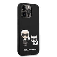 Karl Lagerfeld & Choupette silikonový kryt s MagSafe pro iPhone 14 Pro Max Černá